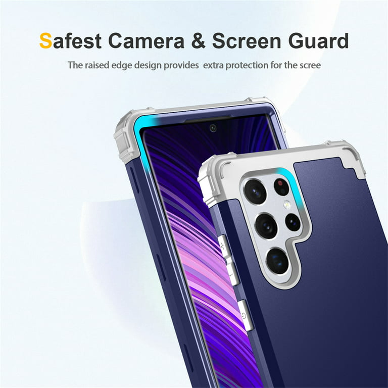 ELEHOLD Rugged Case for Samsung Galaxy S24 Ultra Hard PC Soft Silicone  Hybrid Shockproof Scratch-Resistant Anti-Fingerprint Slim Thin Case For  Samsung