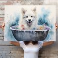 thumbnail image 4 of American Eskimo Dog Canvas Bathroom Décor - Unique Bath Wall Decor - Modern Canvas Bathroom Wall Art - Room Decor - Bathroom Decorations - Restroom Sign - Wall decor living room, 4 of 4
