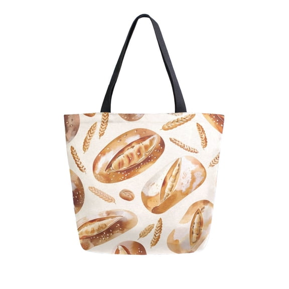 Large Canvas Bag 13.5x5.1x15 Inch Canvas Bag Shopping Canvas Bag Suitable For Outing Shopping Travel Out Of Large Capacity Storage Brown Bread