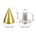 thumbnail image 2 of Unique Bargains 20 Sets Cone Spikes Studs 7x10mm Studs and Spike Screw Back Rivet Gold Tone, 2 of 5