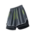 thumbnail image 3 of LiuXxxx Casual Running Shorts Breathable Athletic Yoga Workout Pants with Liner Compression Inner Layer Grey XL, 3 of 4