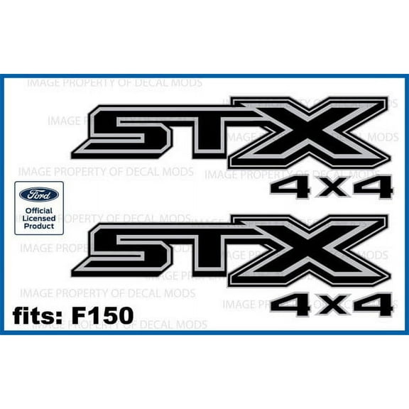 Decal Mods STX 4X4 Blackout Decals Stickers for Ford F150 (2015-2020) - FBLK (set of 2) Officially Licensed