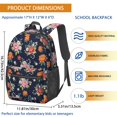 thumbnail image 3 of Pioneer Flower Floral Print Pattern 17" School Backpacks for Teens,Waterproof Oxford Fabric,S-Shape Padded Straps for School,Travel,Hiking,Camping, 3 of 5