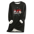 thumbnail image 2 of Hauts Chauds pour Femmes Mode Noël Imprimé Manches Régulières Hiver Ample Vacances Décontracté Col Rond Chemise Hauts Tenues d'Hiver pour Filles en Solde, 2 of 5