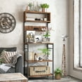 thumbnail image 4 of Barara King Kitchen Bakers Rack, Kitchen Microwave Stand, 60 Inch Tall Microwave Stand with Open Shelves and 10 Hanging Hooks-Rustic Brown, 4 of 10