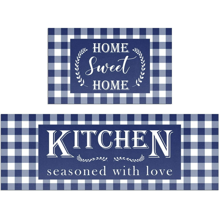 Kitchen Mat Set of 2 Non Slip Thick Kitchen Rugs and Mats for Floor Comfort  Standing Mats for Kitchen, Sink, Laundry, 17x47+17x28 