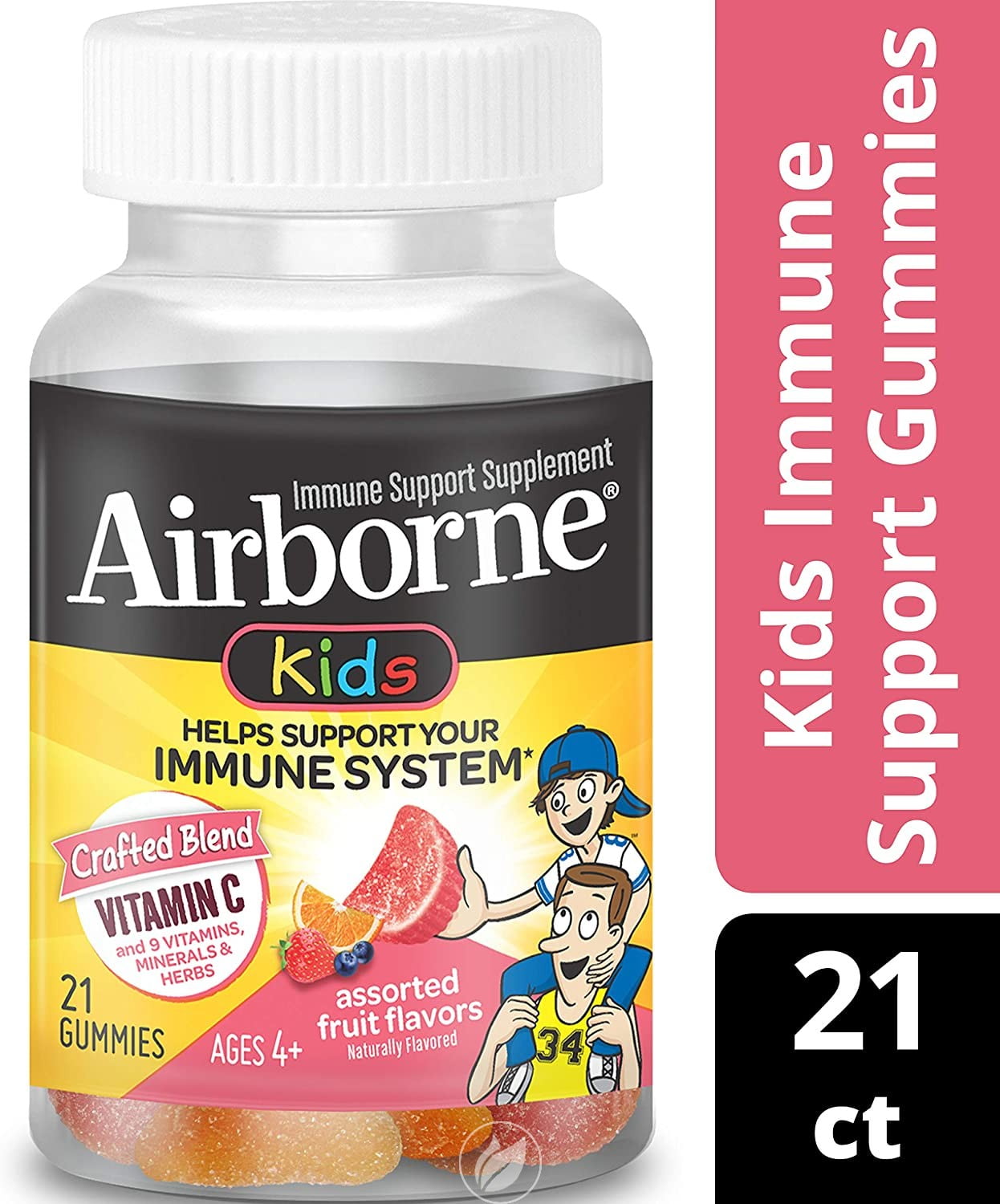 (3 Pack) Airborne Vitamin C 500mg - Airborne Kids Assorted Fruit ...