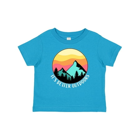 

Inktastic It s Better Outdoors Mountains at Sunset Gift Baby Boy or Baby Girl T-Shirt