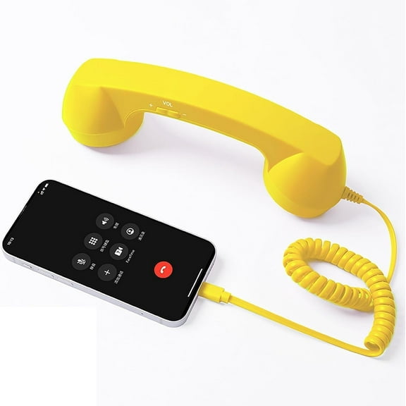 Retro Phone Handset for Cell Phone - Vintage Bluetooth & Type-C Wired Telephone Handset with Microphone, Classic Design for Modern Mobile Phones