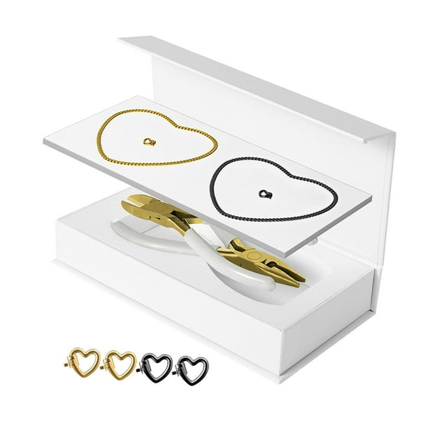 Kit de pulsera permanente, proyecto de artesanía DIY, versátil, fabricación de pulseras para siempre 1 negro 1 dorado