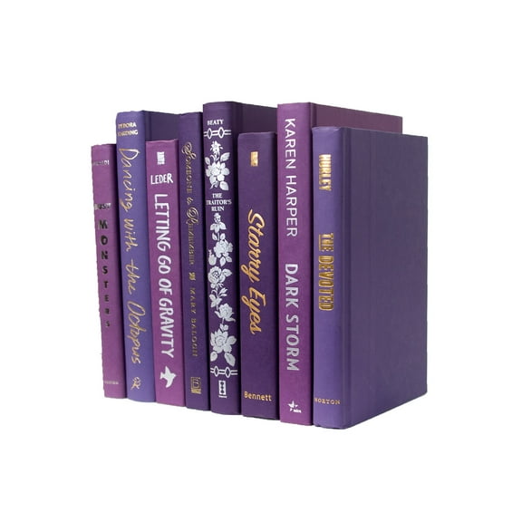 Pen & Willow Purple Decorative Books - Real shelf-ready book bundles for home or office decor, weddings or staging.