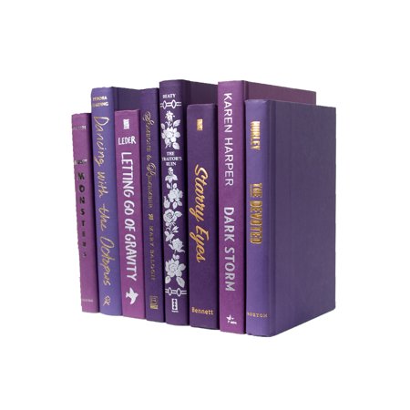 Pen & Willow Purple Decorative Books - Real shelf-ready book bundles for home or office decor, weddings or staging.