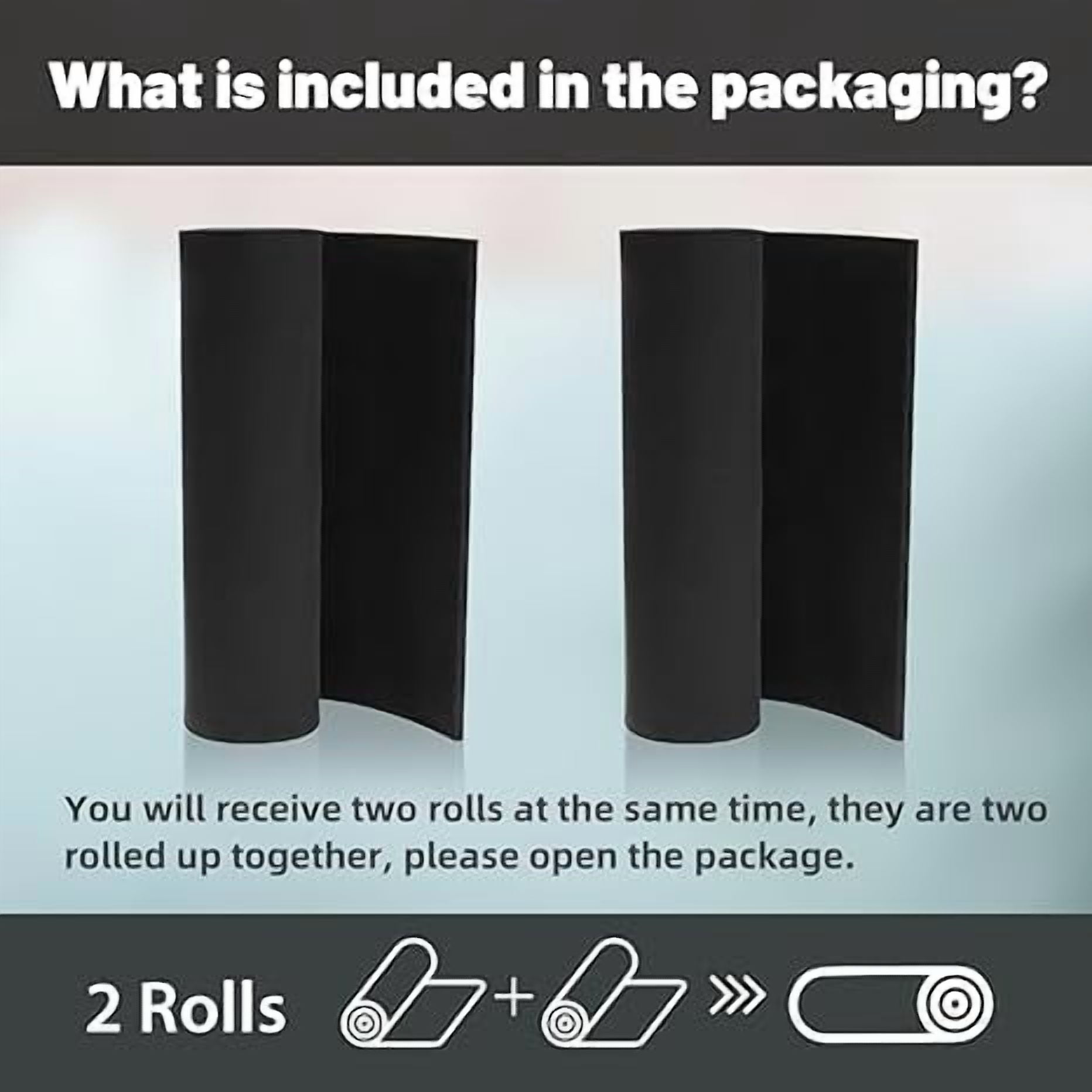 2-Pack 2mm EVA Foam roll, 1mm-10mm Black Cosplay Foam Sheets, 49"x13.5" Foam Papper for Halloween Costume, Crafts, DIY Projects with High Density 86kg/m3 (2PCS 2mm Black)