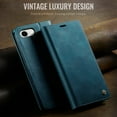 thumbnail image 3 of Designed for iPhone 16e Wallet Case, Classic PU Leather Flip Cover with Kickstand, RFID Blocking Card Slots, Magnetic Clasp, Full Body Protective Shockproof Phone Case, Green, 3 of 12