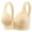 Beige, variant on Tumotour Front Open Bras For Women Lace Pattern Wireless Non-Steel Ring Push Up Breathable Bralette Underwear No-Slip Solid Color Plus Size Soft Comfortable Breastplate Comfy Soft Cotton Daily Bras