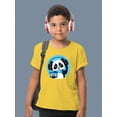 thumbnail image 2 of Panda Listening To Music T-Shirt Juniors -Image by Shutterstock,  Small, 2 of 4