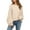 Beige, variant on Women's Cable Knit Sweater Batwing Sleeve Oversized Slouchy Pullover (Blue, M)
