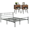 thumbnail image 4 of VECELO 3-piece Bedroom Set, Metal Bed Frame and Nightstands, Full Size, 4 of 8