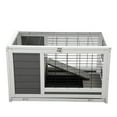 thumbnail image 4 of Pefilos 35" 2-Storey Guinea Pig Hutch Pet House Box Wooden Rabbit Cage Comfy Cabin for Small Animals, Gray, 4 of 14