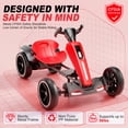 thumbnail image 5 of Holaki 12V Electric Go Kart for Kids, Battery Powered Ride on Toy with Adjustable Seat, Music, LED Lights, EVA Wheels & Forward/Reverse Driving, Red, Ages 3-6, 5 of 10