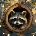 thumbnail image 6 of 4 Pcs Raccoon Christmas Ornament Christmas Tree Animal Pattern 2D Acrylic Ornament Squirrels Raccoons Pendant Animal Decoration Christmas Decor Keepsake, 6 of 8