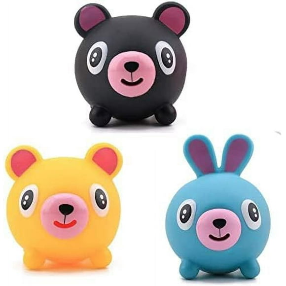 LAICAIW 3 Pack Talking Toys Rubber Squeeze Screaming Animal with Tongue Out Stress Anxiety Relief Cute Rabbit Bear Shape Kids Adults Gift Party Favor Class Prizes Desk Sensory Decoration