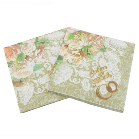- AngelCity Wedding Party Decoration Disposable Printed Flower Fabric Decoupage Paper Napkins Tissue