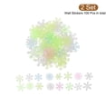 thumbnail image 3 of Uxcell 100pcs Glow in the Dark Snowflake Fluorescent Plastic Wall Stickers Adhesive Murals Decals, Mixed, 3 of 6