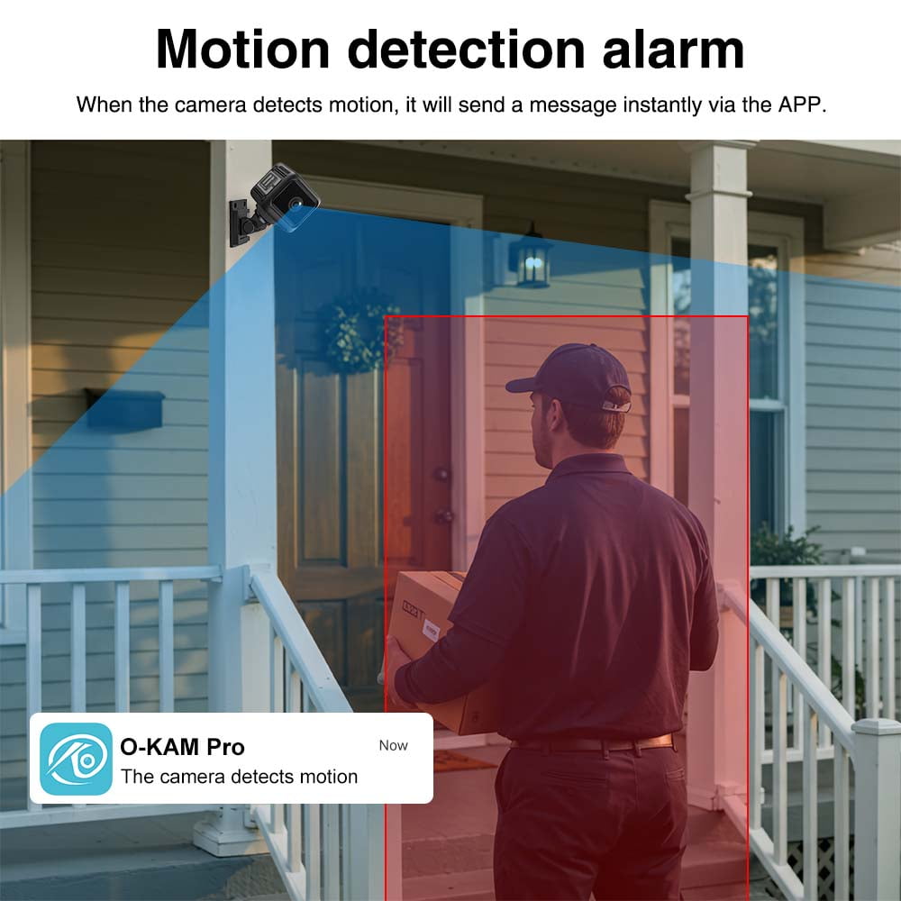 Wiher Small Security Camera Wireless, 1080P Mini Indoor/Outdoor Camera with 8Hrs Battery, Night Vision, Motion Detection Alert, Cloud & TF Storage, 4 Users View Same Time, for Home/Baby/Pet(White)