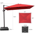 thumbnail image 5 of Crestlive Products 9x11FT Large Patio Cantilever Umbrella with Wheel Base, Rectangular Offset Outdoor Umbrella with Aluminum Frame for Pool Backyard Deck Garden, Red, 5 of 6