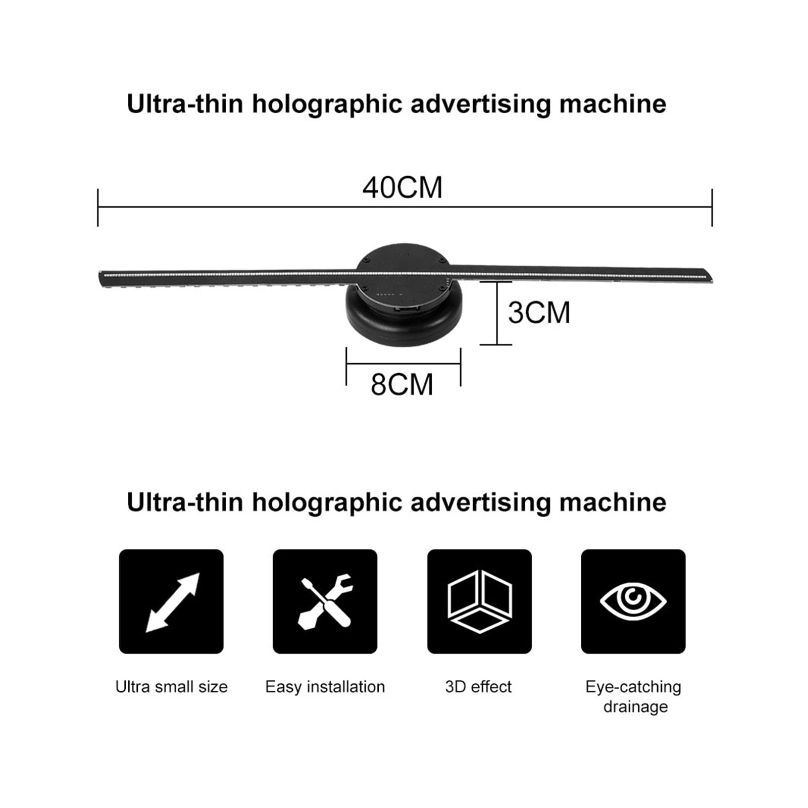 Naked-eye Holographic 3D Projector 3D Hologram Projector Advertising Display 1080P HD Trade Show LED Display Fan ,Versatile And Practical