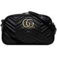 thumbnail image 1 of Pre-Owned Gucci Shoulder Bag f-24997 Black GG Marmont 447632 Chain Leather 486628 GUCCI Quilted..., 1 of 11