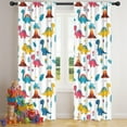 thumbnail image 5 of Blackout Kids Curtains,White Cartoon Dinosaurs Volcanoes Pattern Childrens Insulated Curtains Set Of 2,Bedroom Essentials,Toddler Room Decor 42"x84", 5 of 5