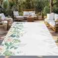 thumbnail image 2 of Spring White Floral Outdoor Rug for Patio/Deck/Porch, Non-Slip Large Area Rug 5 x 7 Ft, Summer Eucalyptus Leaves Pastoral Indoor Outdoor Rugs Washable Area Rugs, Reversible Camping Rug Carpet Runner, 2 of 8