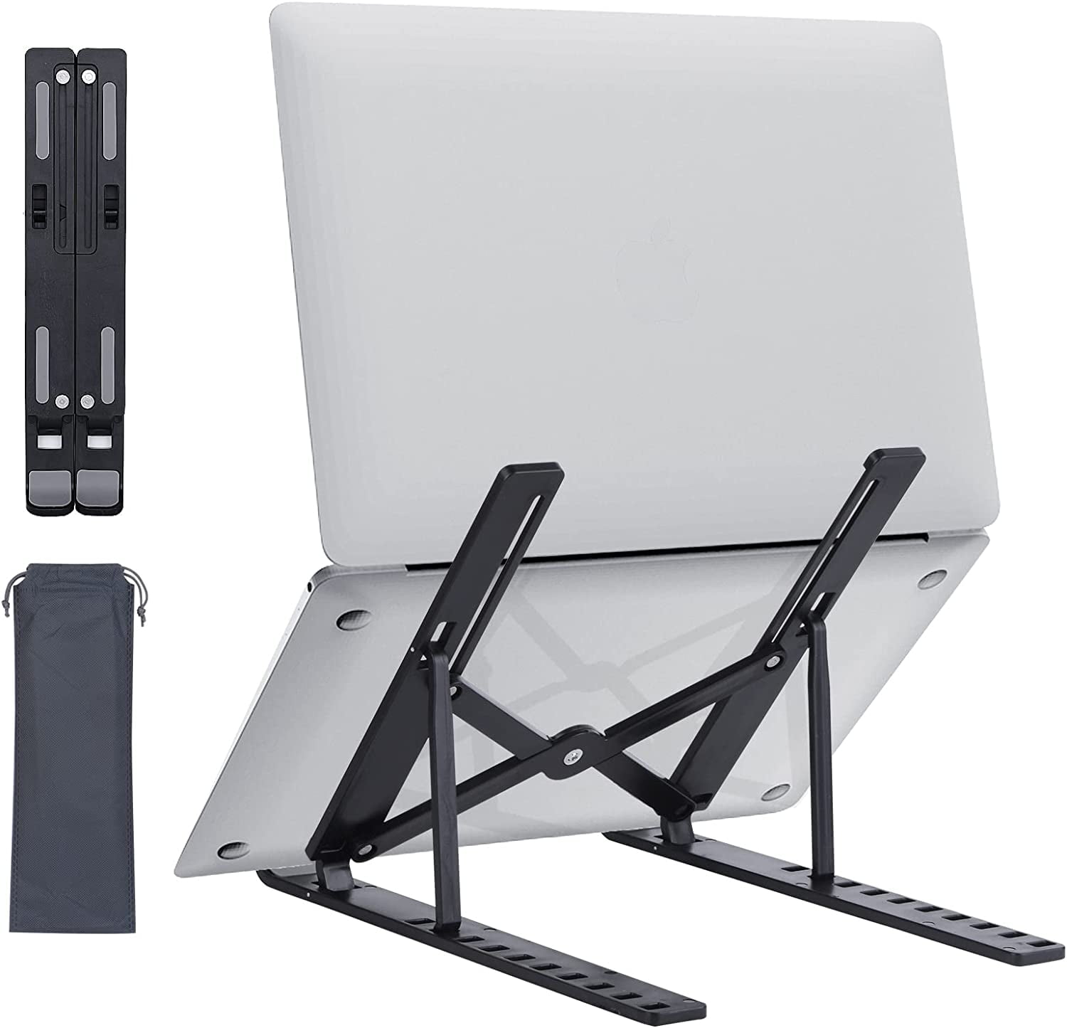 Laptop Stand for Desk, Adjustable Laptop Riser ABS + Silicone Foldable Portable Laptop Holder