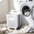 thumbnail image 6 of Foldable Hanging Laundry Basket Wall Mount Dirty Clothes Hamper Collapsible Storage Bin for Bathroom Bedroom 14.17x11x5.9 Inch, 6 of 6