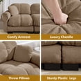 thumbnail image 4 of MIKIBAMA 131.5" Modular Sectional Sofa with Movable Ottoman, L Shaped Cloud Couch for Living Room, 4-Seat, Brown, 4 of 11