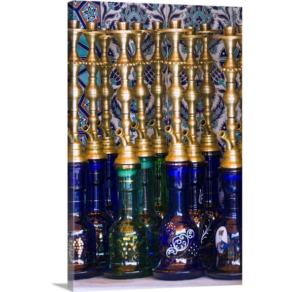 Great BIG Canvas | "Nargileh Water Pipes For Sale, Istanbul, Turkey" Canvas Wall Art - 16x24