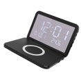 thumbnail image 1 of 15W Wireless Charging Clock, LED Mirror Electronic Makeup Mirror, Foldable Design for Nightstand, Temperature Calendar Pad, Fast Charging, 1 of 7