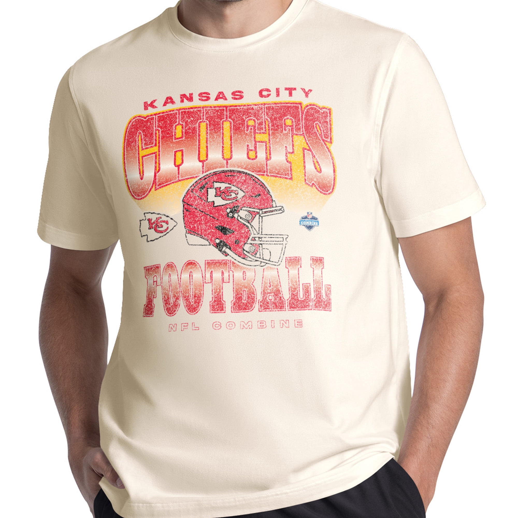 Kansas City Chiefs Men's NFL Combine Faded Fashion Short Sleeve T-Shirt