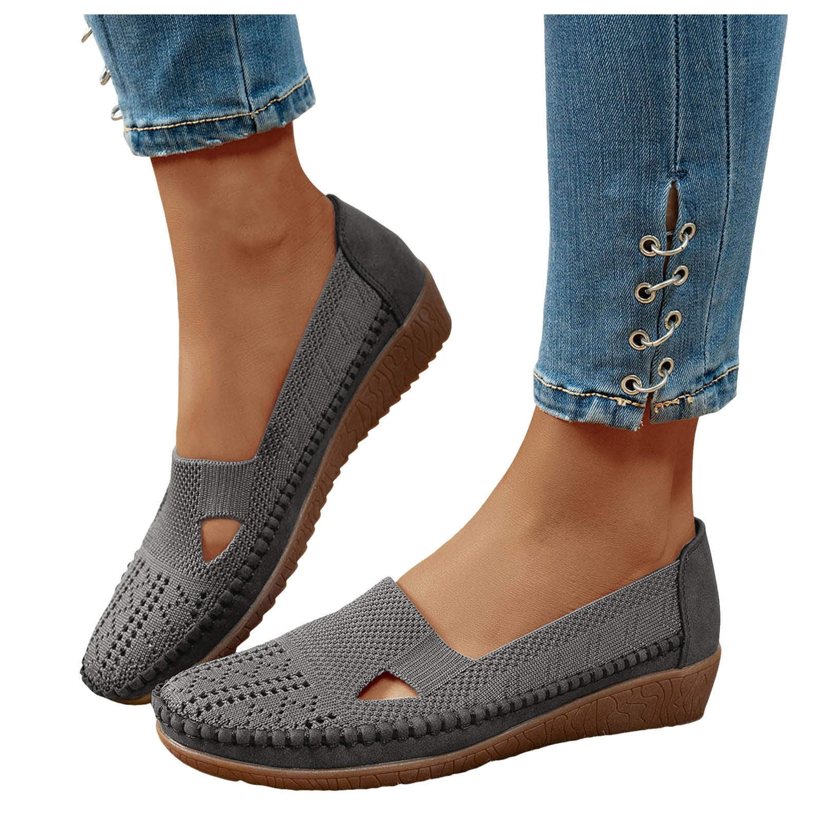 Mocassins Orthopédiques Femme Cuir Respirant - Talons Compensés, Confort Quotidien Et Marche