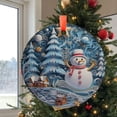thumbnail image 2 of Christmas Ornament,Christmas Decoration,Holiday Gift,Heirloom Keepsake,Round ,Gift Exchange,Gift Idea,Snowman In Village, Holiday Keepsake, Xmas Tree Hanging Decoration, Seasonal G, 2 of 5