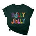 thumbnail image 3 of Jinhomg Thin Christmas T-Shirt for Women Lightweight Comfy Short Sleeve Crew Neck Xmas Tops Funny Cute Letter Graphic Holiday Tees Green XXXL, 3 of 6