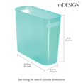 thumbnail image 3 of mDesign Plastic Small 1.5 Gal./5.7 Liter Trash Can, Built-In Handles, Dark Aqua, 3 of 5
