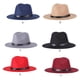thumbnail image 4 of Qarigey Sombrero de ala ancha de fieltro, gorro Vintage para mujer, gorro cálido de invierno, accesorios de ropa de viaje para fiestas Sombreros negro, 4 of 8