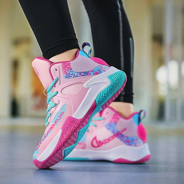 Pink boys deals basketball shoes