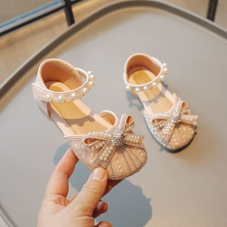 

Gubotare Sandals Girl Fashion Baby Girls Summer Sandals with Flower Soft Toddler First Walker Dress Shoes (Pink 13)