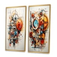 thumbnail image 3 of Designart "Assemblage Geometric Constructivism Dynamic painting II" Constructivism Framed Wall Art Set Of 2 - Multi-Color Abstract Framed Canvas Set For Living Room Decor, 3 of 7