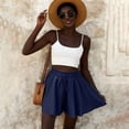 thumbnail image 6 of Delayuji Women's Wide Leg Shorts High Waisted Elastic Drawstring Summer Trendy Pleated Short Skort Mini Skirt Beach Vacation Shorts, 6 of 6