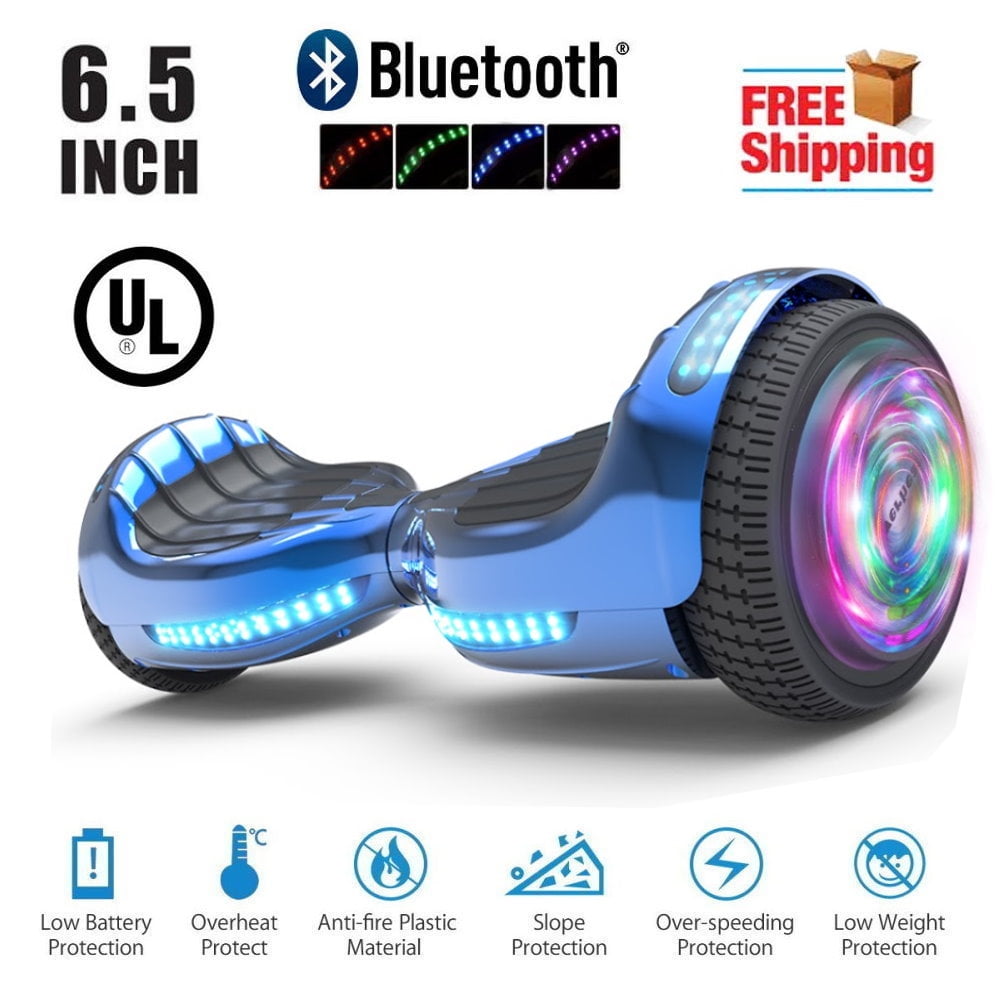 Hoverboard 6.5" Bluetooth Electric Scooters LED Flash Wheels For Kids-Flame Red 